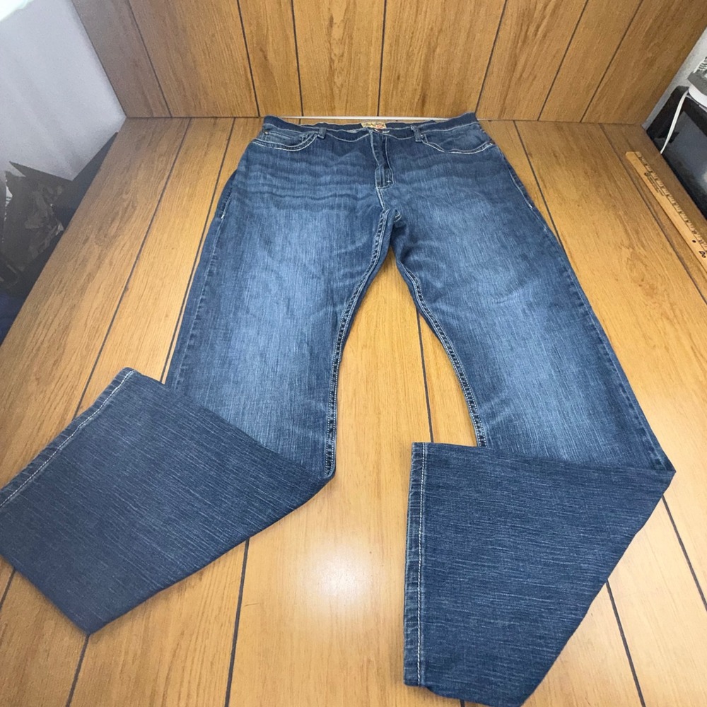 Wrangler 20X Style 42 Vintage Boot Jeans Mens 38x34 Blue Denim Western Cowboy